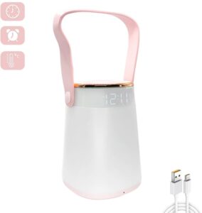 Світлодіодний нічник з акумулятором INSPIRE K681 4Вт 3000К USB 5V. Нічник/годинник/будильник/термометр з портативною ручкою, сенсорним регулюванням яскравості.