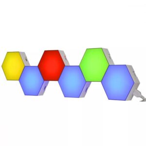 Світильник світлодіодний модульний настінний Bluetooth APP/Music Rhythm з пультом RGB Smart 6 ел. White