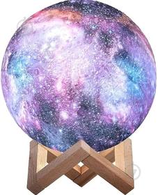 Нічник Місяць з акумулятором Berger Galaxy 12см 3D RGB з пультом д/к, освітлює 360 градусів навколо себе