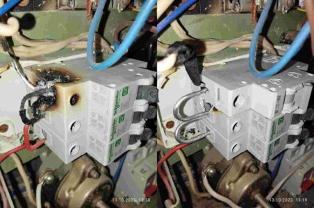 Переробив в щитку з'єднання зі згорілими автомати на нові Переробив в щитку з'єднання зі згорілими автомати на нові